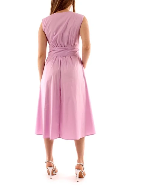 VESTITO LUNGO SMANICATO IN POPELINE DONNA ROSA