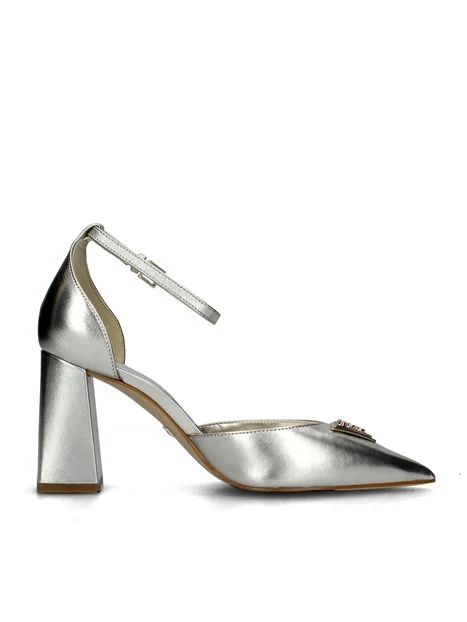 SLINGBACK BARSYN IN PELLE DONNA PLATINO