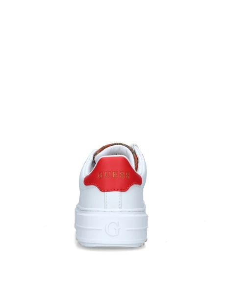 SNEAKERS PLATFORM DENESA4 CON TALLONE COLORATO DONNA BIANCO ROSSO