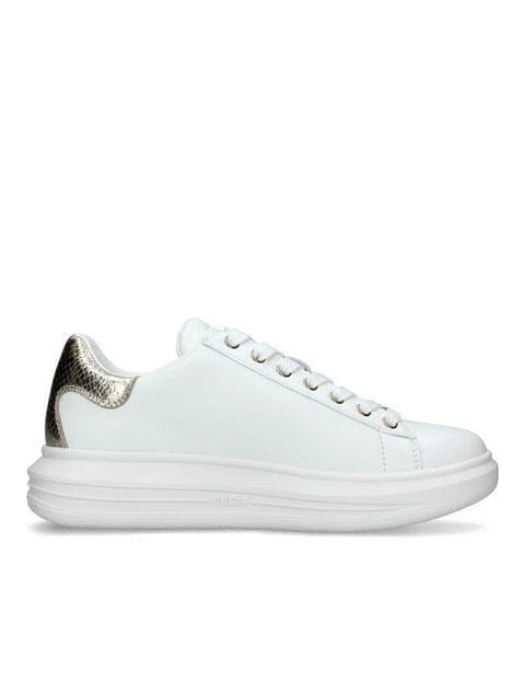 SNEAKERS PLATFORM VIBO CARRY OVER CON TALLONE EFFETTO PITONATO DONNA BIANCO ORO