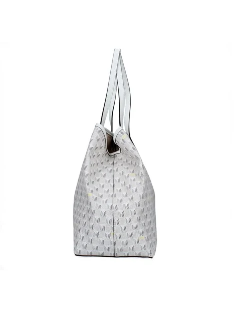 BORSA A SPALLA VIKKY CON STAMPA GEOMETRICA DONNA GRIGIO CHIARO