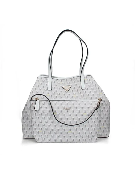 BORSA A SPALLA VIKKY CON STAMPA GEOMETRICA DONNA GRIGIO CHIARO