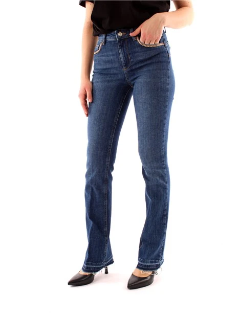 JEANS REGULAR CON CATENE DONNA BLU