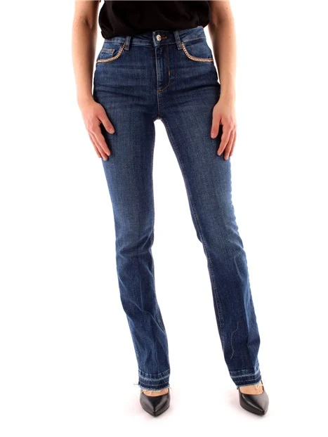 JEANS REGULAR CON CATENE DONNA BLU