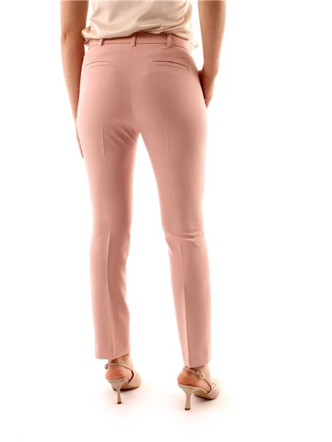 PANTALONI A SIGARETTA VITA ALTA DONNA ROSA