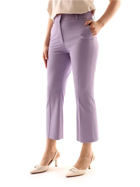 PANTALONI CROPPED A TROMBETTA DONNA VIOLA