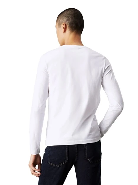 T-SHIRT A MANICHE LUNGHE SLIM UOMO BIANCO