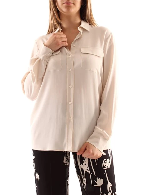 CAMICIA IN CREPE MISTO SETA DONNA BIANCO