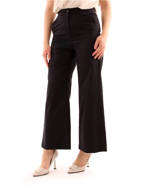 PANTALONI PALAZZO IN RASO DONNA NERO