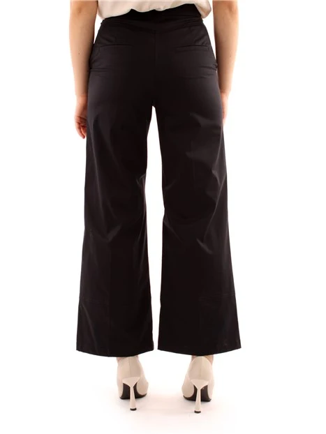 PANTALONI PALAZZO IN RASO DONNA NERO