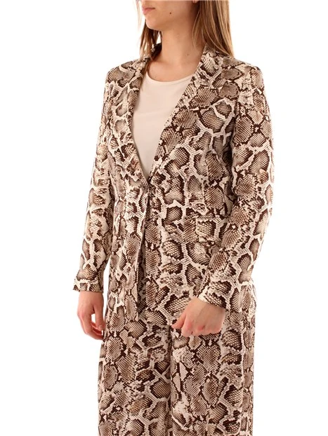 GIACCA BLAZER FANTASIA PITONATA DONNA BEIGE