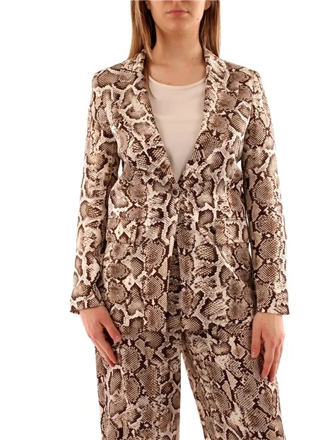 GIACCA BLAZER FANTASIA PITONATA DONNA BEIGE