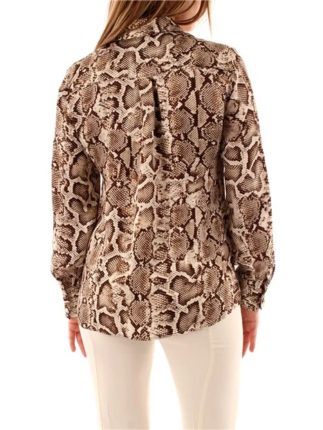 CAMICIA A FANTASIA IN VISCOSA BEIGE