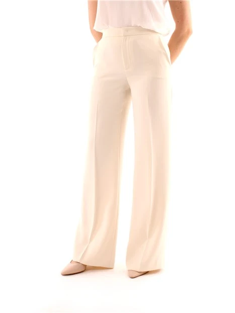 PANTALONI PALAZZO IN CRÊPE DONNA BIANCO