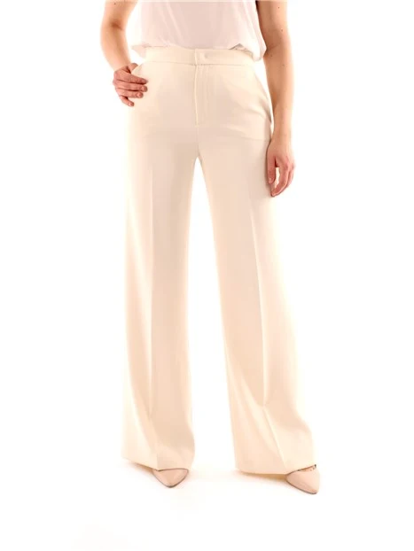 PANTALONI PALAZZO IN CRÊPE DONNA BIANCO