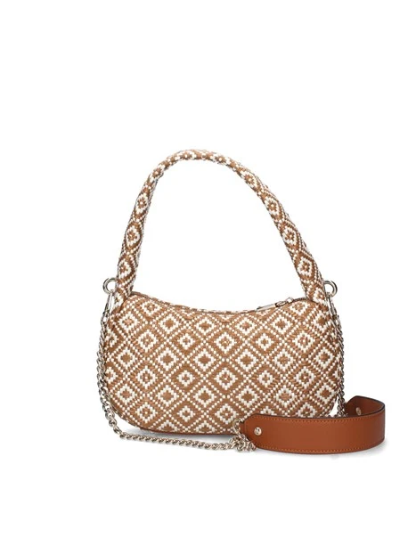 BORSA A SPALLA RIANEE HOBO BICOLORE DONNA BIANCO CUOIO