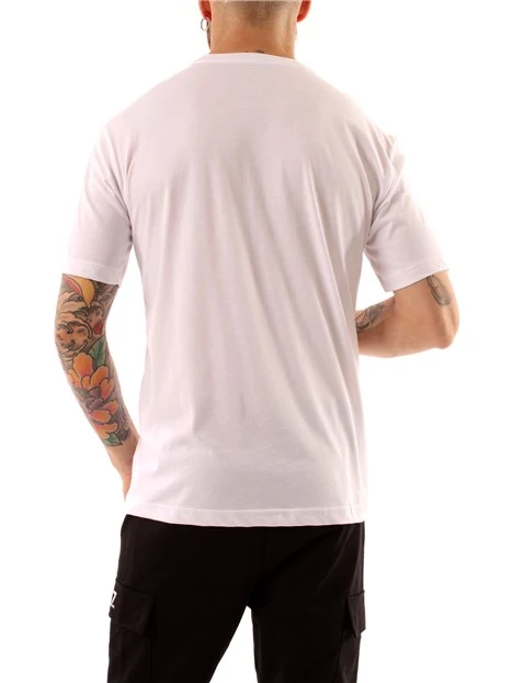 T-SHIRT MANICA CORTA CON STAMPA LOGO UOMO BIANCO