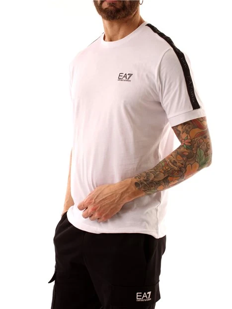 T-SHIRT MANICA CORTA IN PURO COTONE CON LOGO UOMO BIANCO