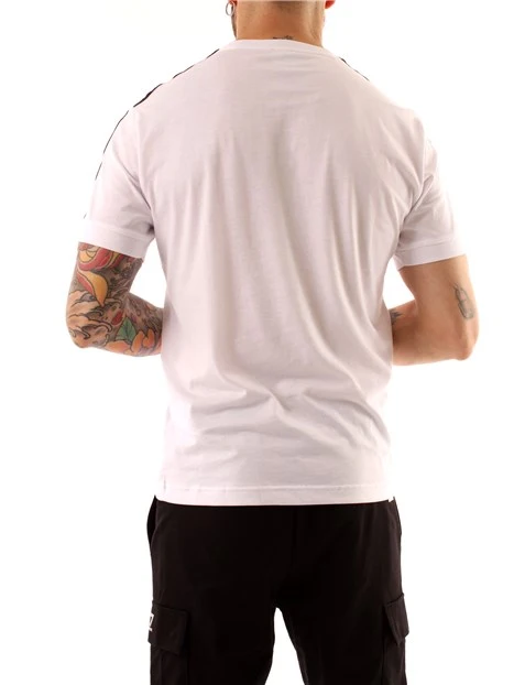 T-SHIRT MANICA CORTA IN PURO COTONE CON LOGO UOMO BIANCO