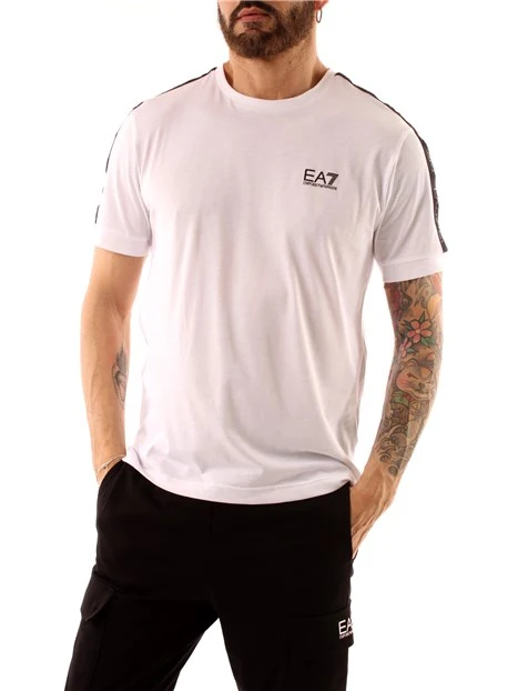 T-SHIRT MANICA CORTA IN PURO COTONE CON LOGO UOMO BIANCO