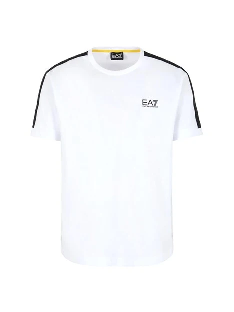 T-SHIRT MANICA CORTA IN PURO COTONE CON LOGO UOMO BIANCO