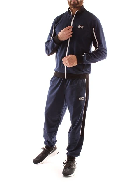 TUTA CON ZIP A CONTRASTO UOMO BLU NAVY