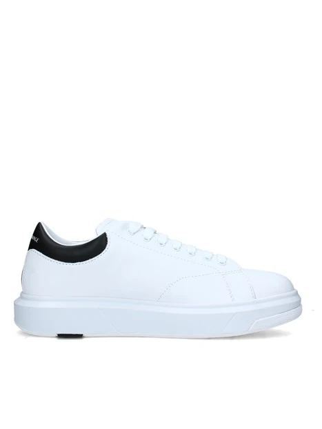 SNEAKERS BASSE CON LOGO IMPRESSO UOMO BIANCO NERO