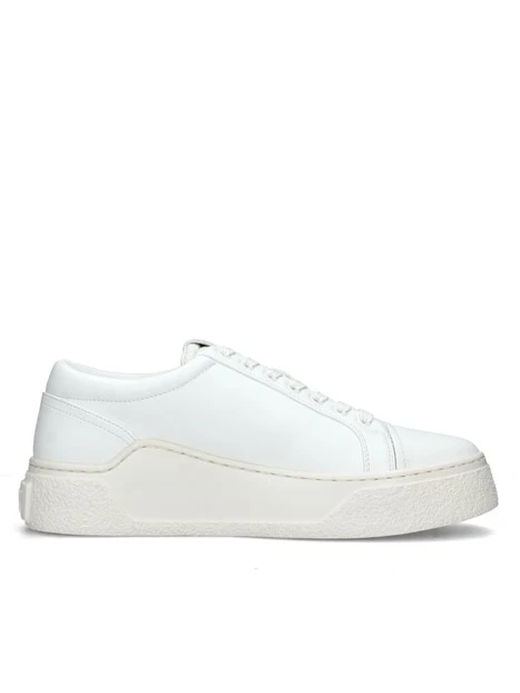 SNEAKERS PLATFORM CON TALLONE LOGATO UOMO BIANCO PANNA