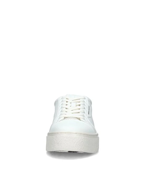 SNEAKERS PLATFORM CON TALLONE LOGATO UOMO BIANCO PANNA