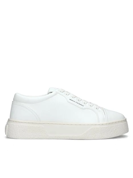 SNEAKERS PLATFORM CON TALLONE LOGATO UOMO BIANCO PANNA