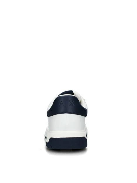 SNEAKERS BASSE BICOLORE CON LOGHI UOMO BIANCO PANNA BLU