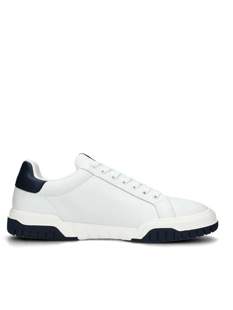 SNEAKERS BASSE BICOLORE CON LOGHI UOMO BIANCO PANNA BLU