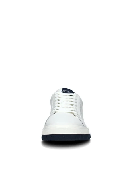 SNEAKERS BASSE BICOLORE CON LOGHI UOMO BIANCO PANNA BLU