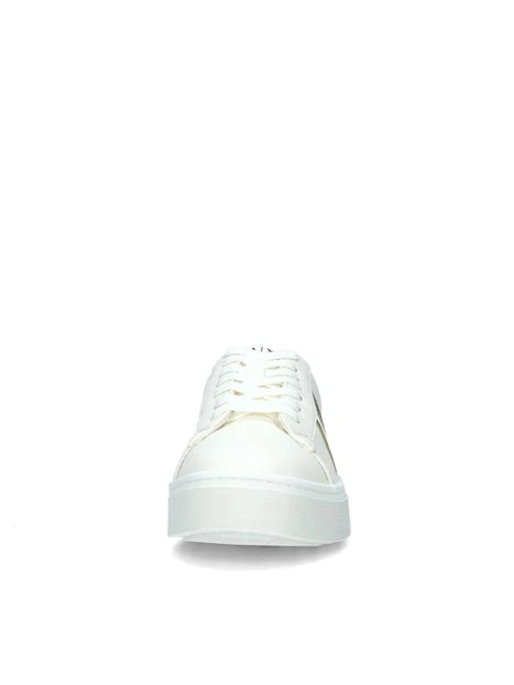 SNEAKERS BASSE CON PLACCHETTA DORATA DONNA BIANCO