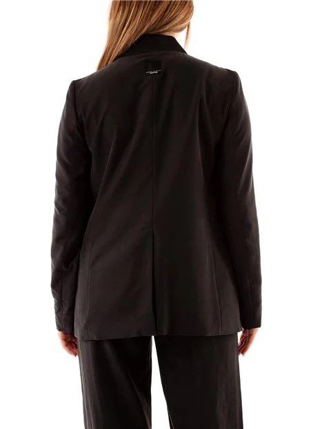 GIACCA BLAZER MONOPETTO TESSUTO SABBIATO DONNA NERO