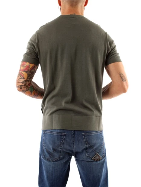 T-SHIRT MANICA CORTA IN COTONE UOMO VERDE