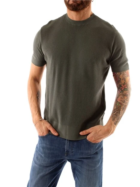 T-SHIRT MANICA CORTA IN COTONE UOMO VERDE