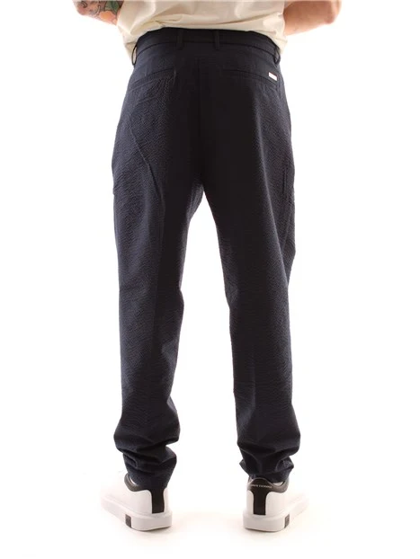 PANTALONI CHINO CON LOGO UOMO BLU