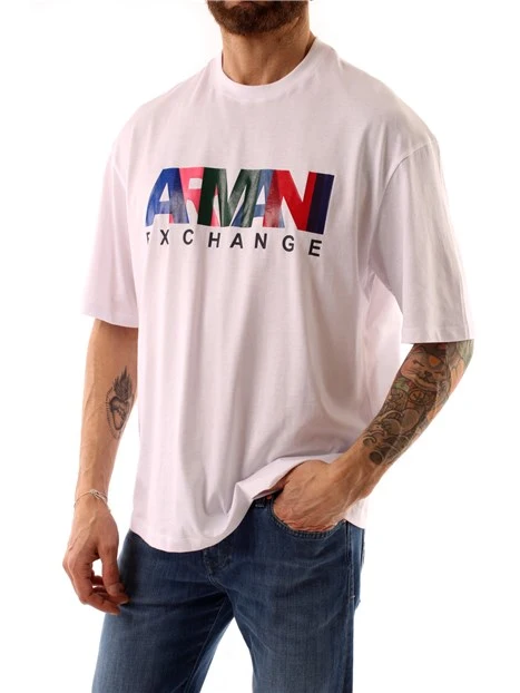 T-SHIRT MANICA CORTA CON LOGO MULTICOLORE UOMO BIANCO