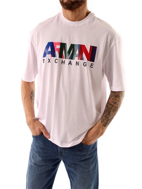 T-SHIRT MANICA CORTA CON LOGO MULTICOLORE UOMO BIANCO