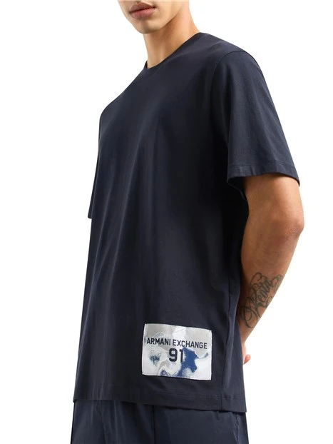 T-SHIRT MANICA CORTA CON LOGO SUL FIANCO UOMO BLU