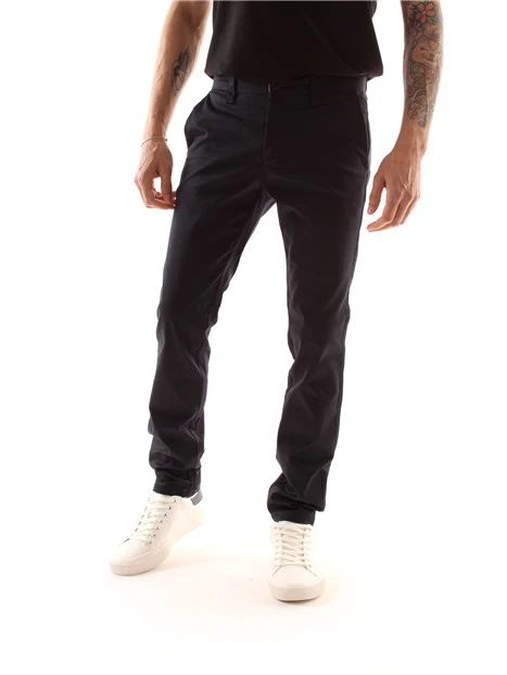 PANTALONI CHINO LINEA DRITTA MISTO COTONE UOMO BLU