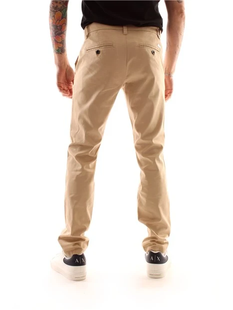 PANTALONI CHINO LINEA DRITTA MISTO COTONE UOMO BEIGE