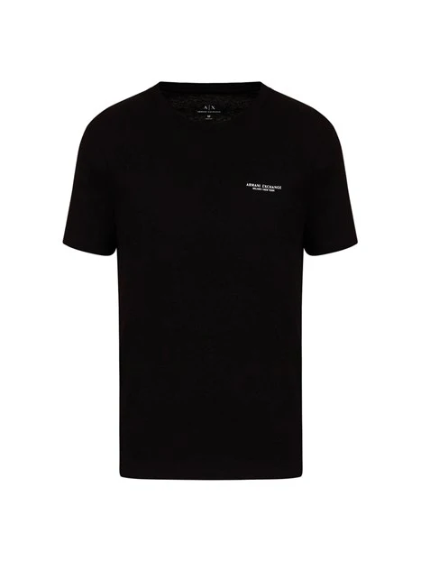 T-SHIRT MANICA CORTA LOGO RICAMATO UOMO NERO