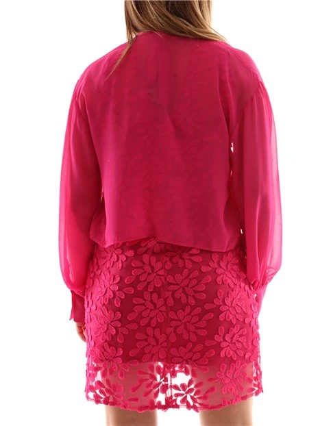 GIACCA COPRISPALLE IN GEORGETTE DONNA FUCSIA