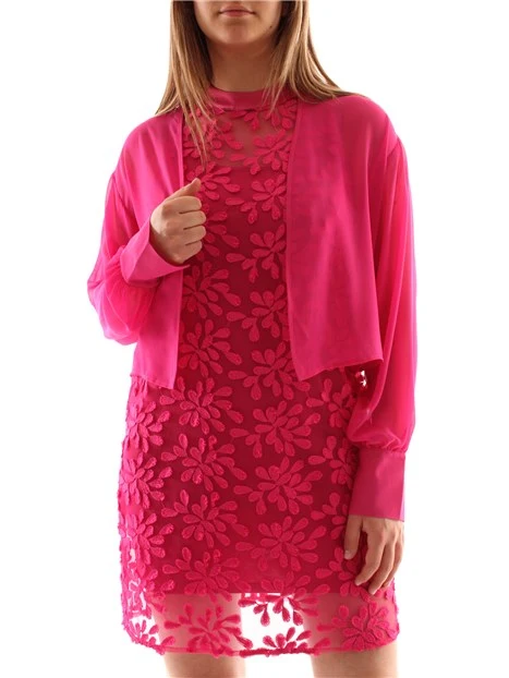 GIACCA COPRISPALLE IN GEORGETTE DONNA FUCSIA