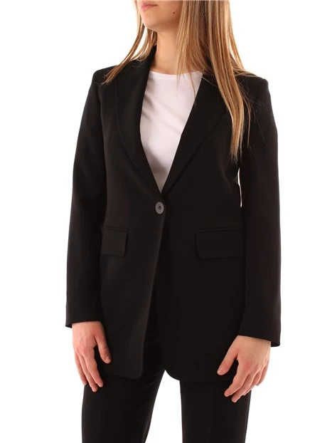 GIACCA BLAZER MONOPETTO CON BOTTONE DONNA NERO