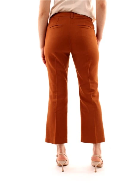 PANTALONI CROPPED A ZAMPA FLARE DONNA MARRONE