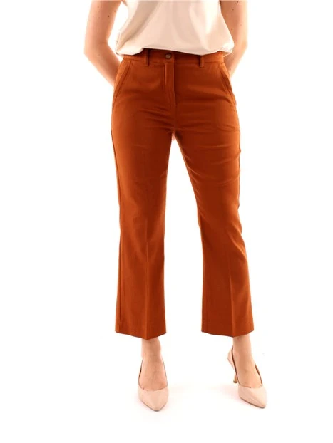 PANTALONI CROPPED A ZAMPA FLARE DONNA MARRONE