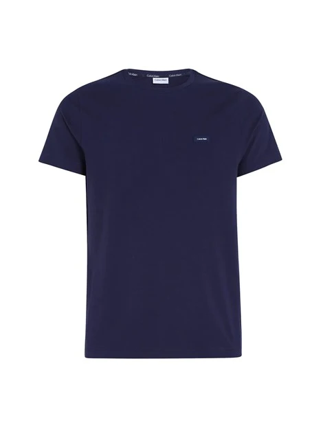 T-SHIRT A MANICHE CORTE CON LOGO SUL PETTO UOMO BLU